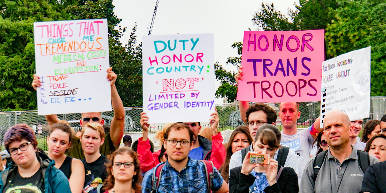 President Donald Trump's ban on trans troops was met with national protests.