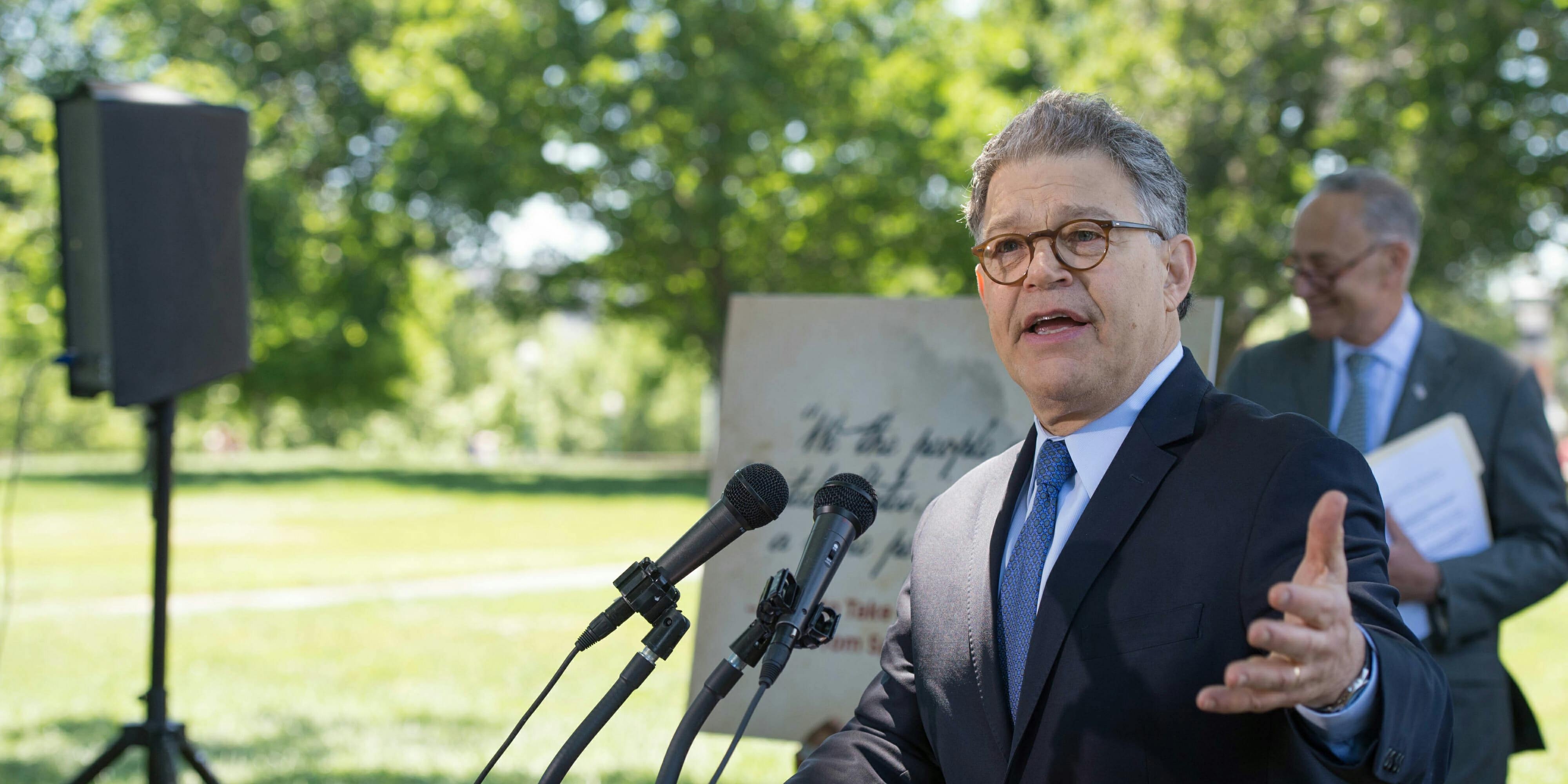 Female senators called on Al Franken to resign from office amid sexual misconduct claims.