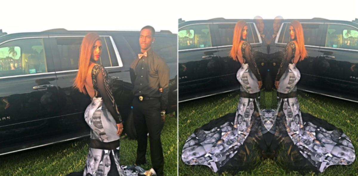 Black Lives Matter prom dress: Teen's prom dress features the faces of black lives killed by police