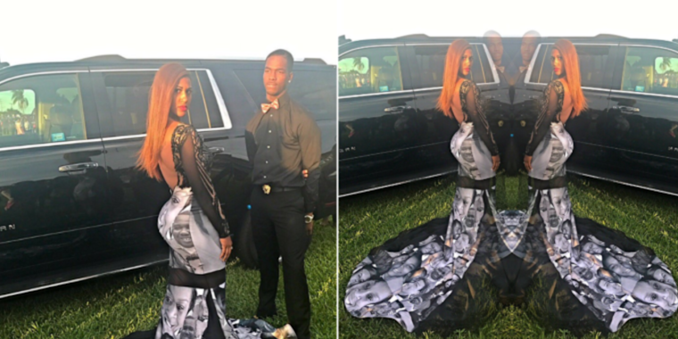 Black Lives Matter prom dress: Teen's prom dress features the faces of black lives killed by police