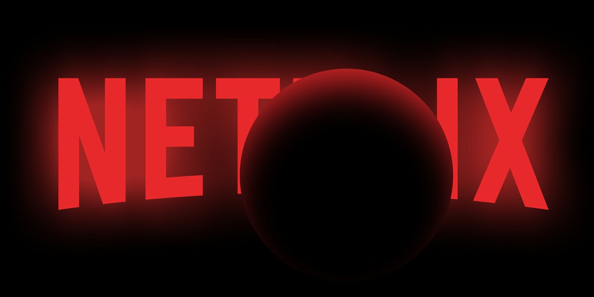 Netflix logo eclipsed by moon