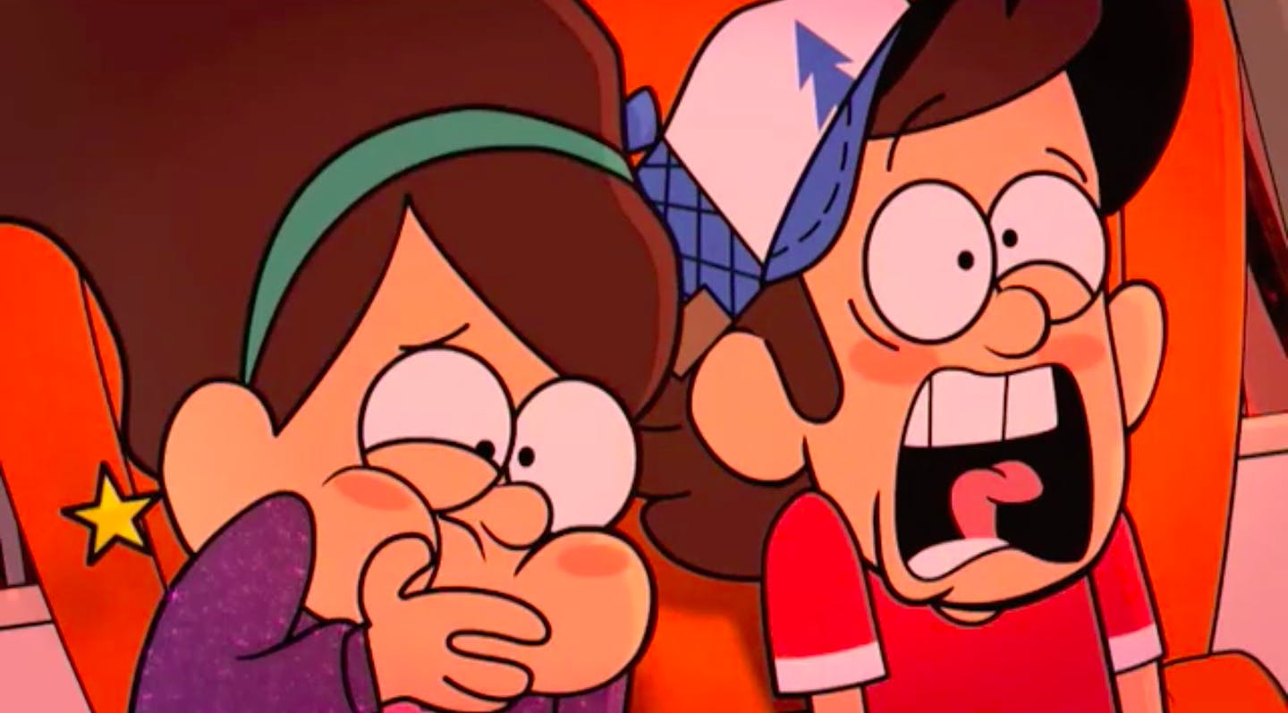 Dipper and Mabel in the unaired Gravity Falls pilot