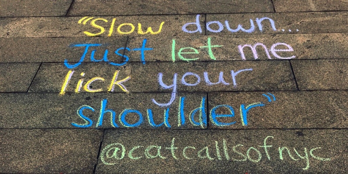 'Cat Calls of NYC' documents street harassment in sidewalk chalk