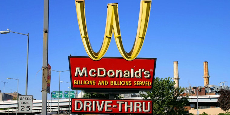 McDonald's golden arches logo inverted into a W