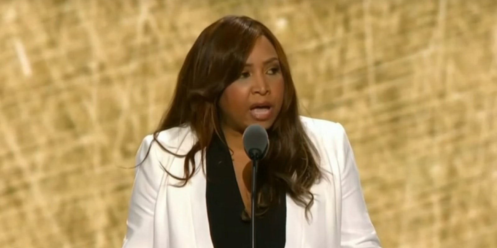 Lynne Patton of The Eric Trump Foundation speaks at the RNC in Cleveland.