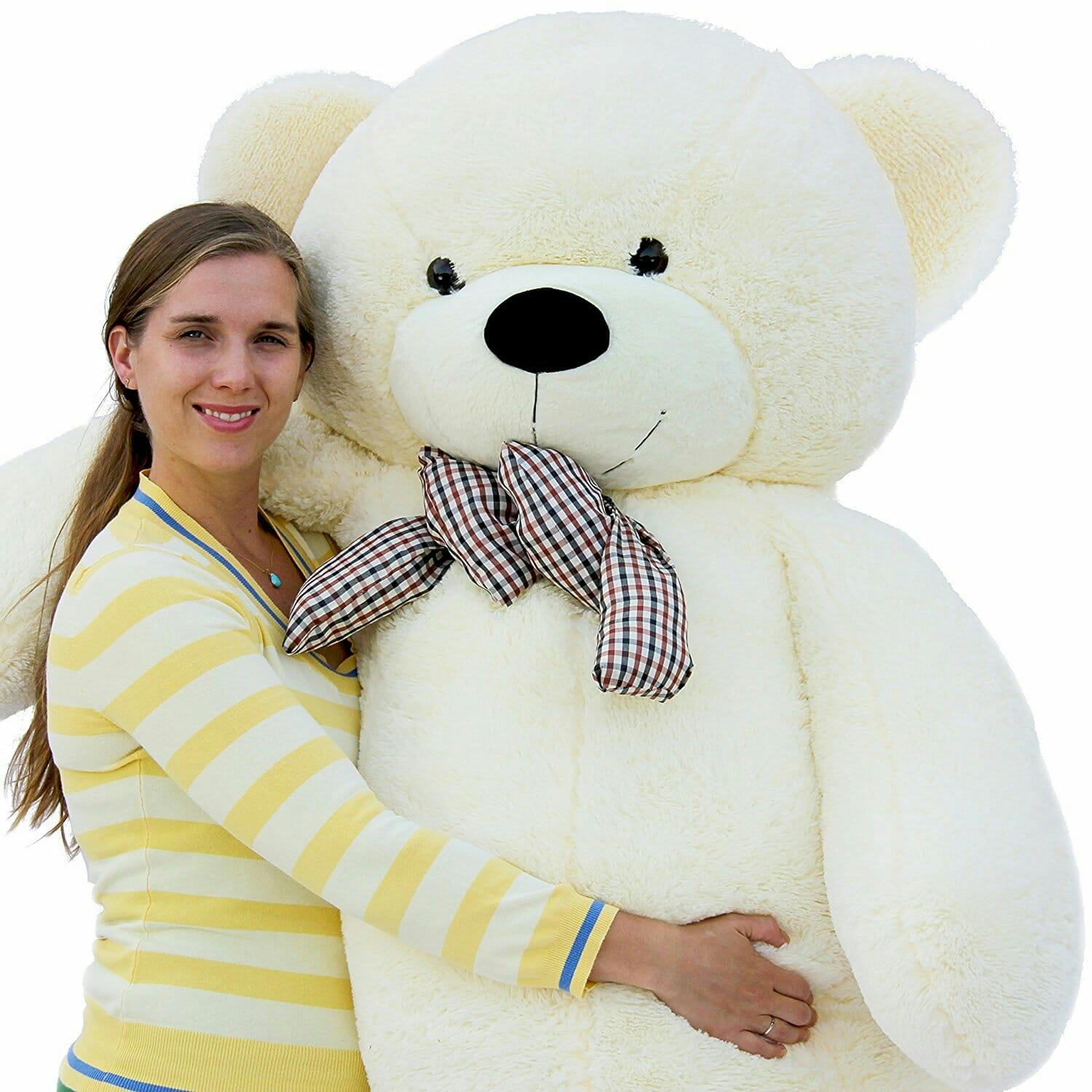 woman with stuffed bear
