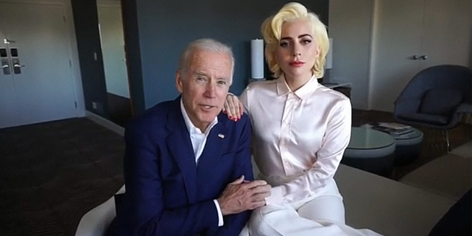 Lady Gaga and Joe Biden #ItsOnUs video