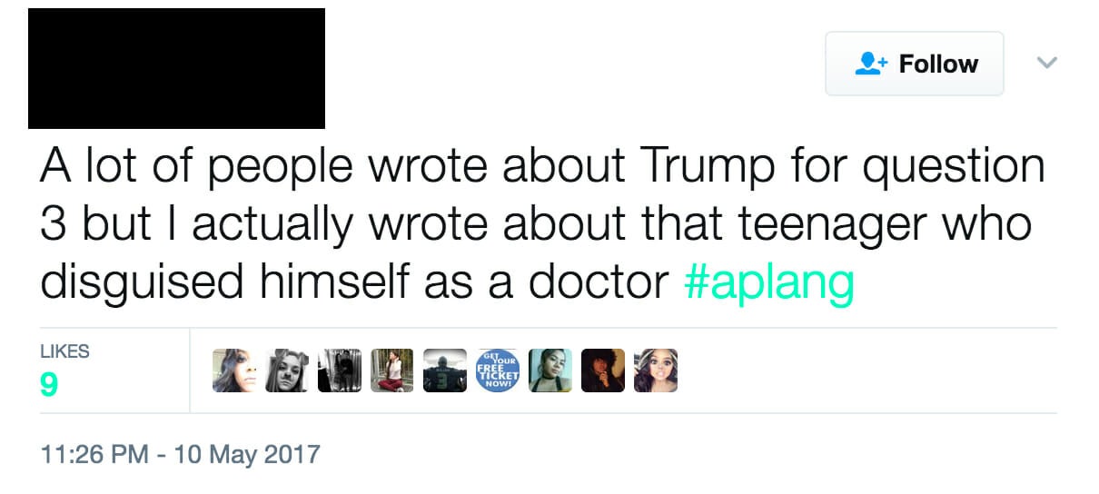 High school kids are roasting Trump in their AP exams