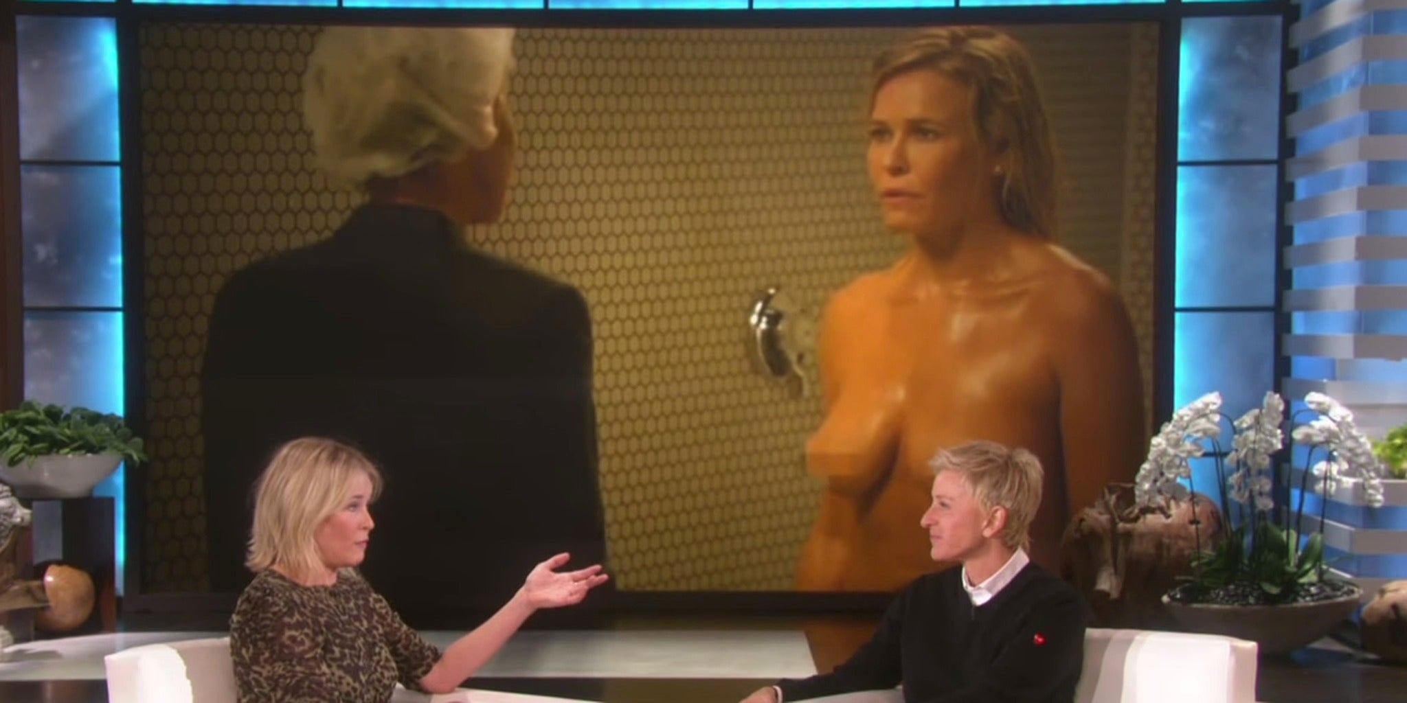 Chelsea Handler goes topless on Twitter to prove that her breasts are real.
