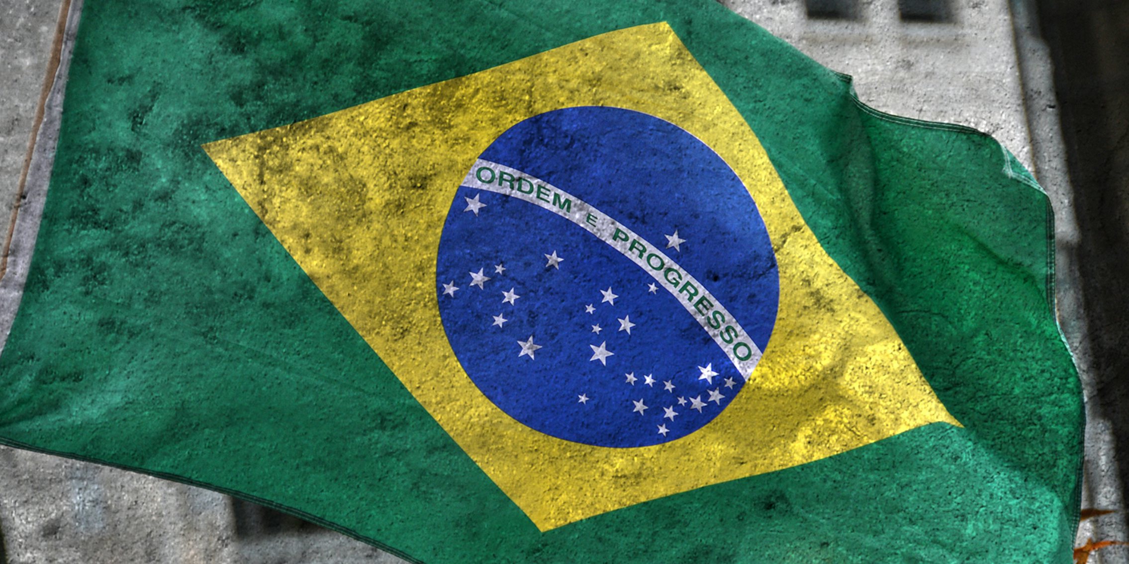 distressed Brazilian flag
