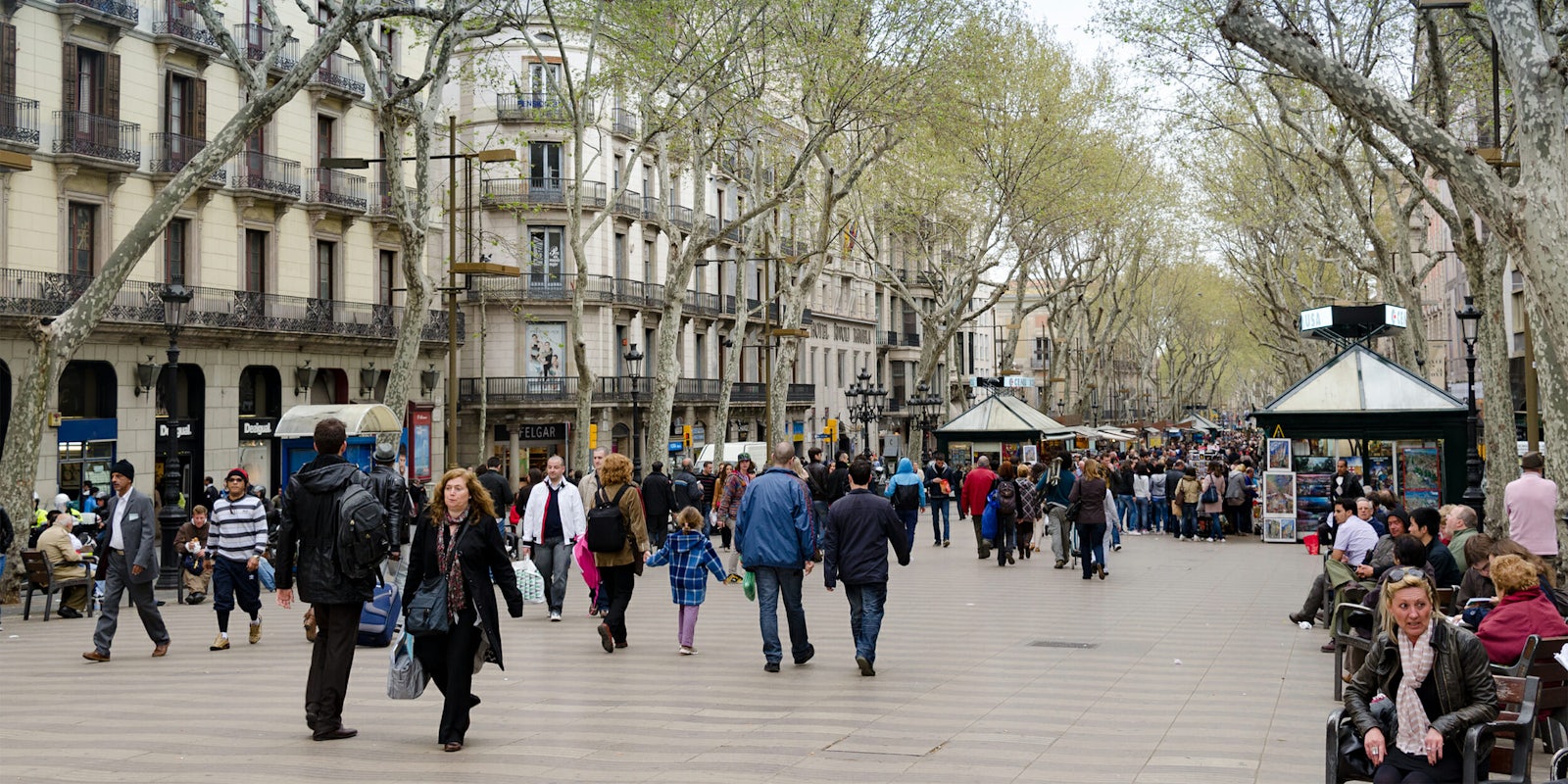 People walking in 'Las Ramblas', Barcelona