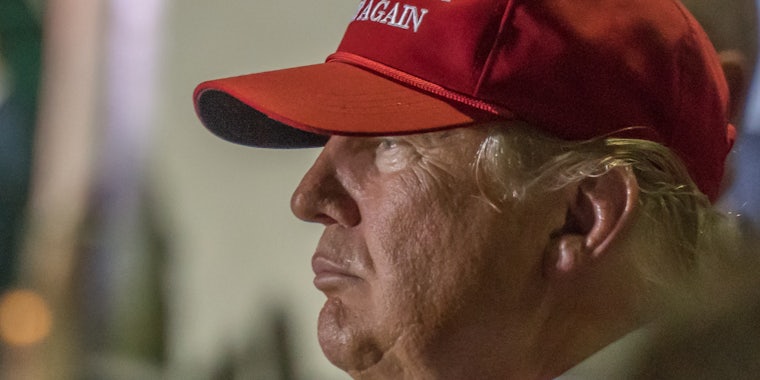 Donald Trump in Make America Great Again Hat