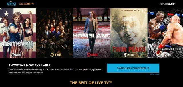 Showtime on Sling TV