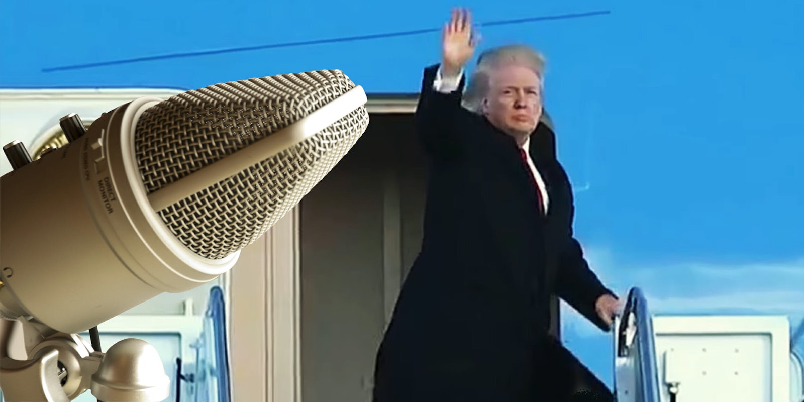 Trump waving from Air Force One