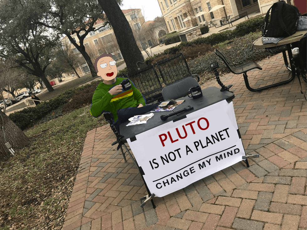 pluto is not a planet jerry rick and morty change my mind meme