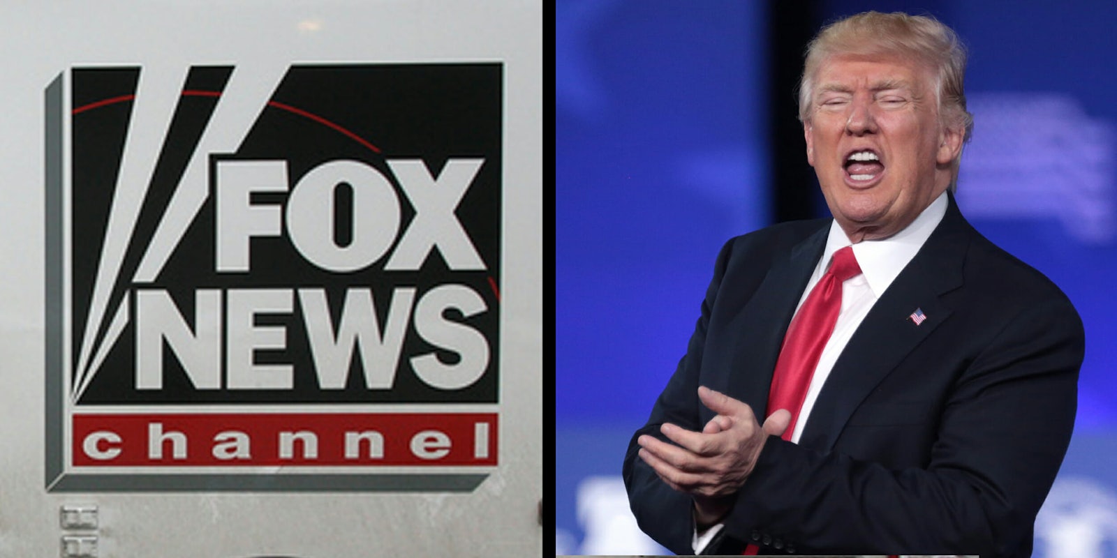 Fox News logo and President Donald Trump