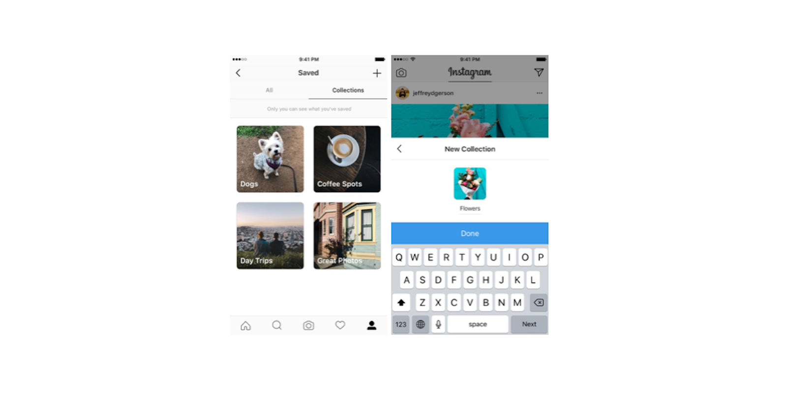 how to save an instagram video : Instagram Collections on iOS