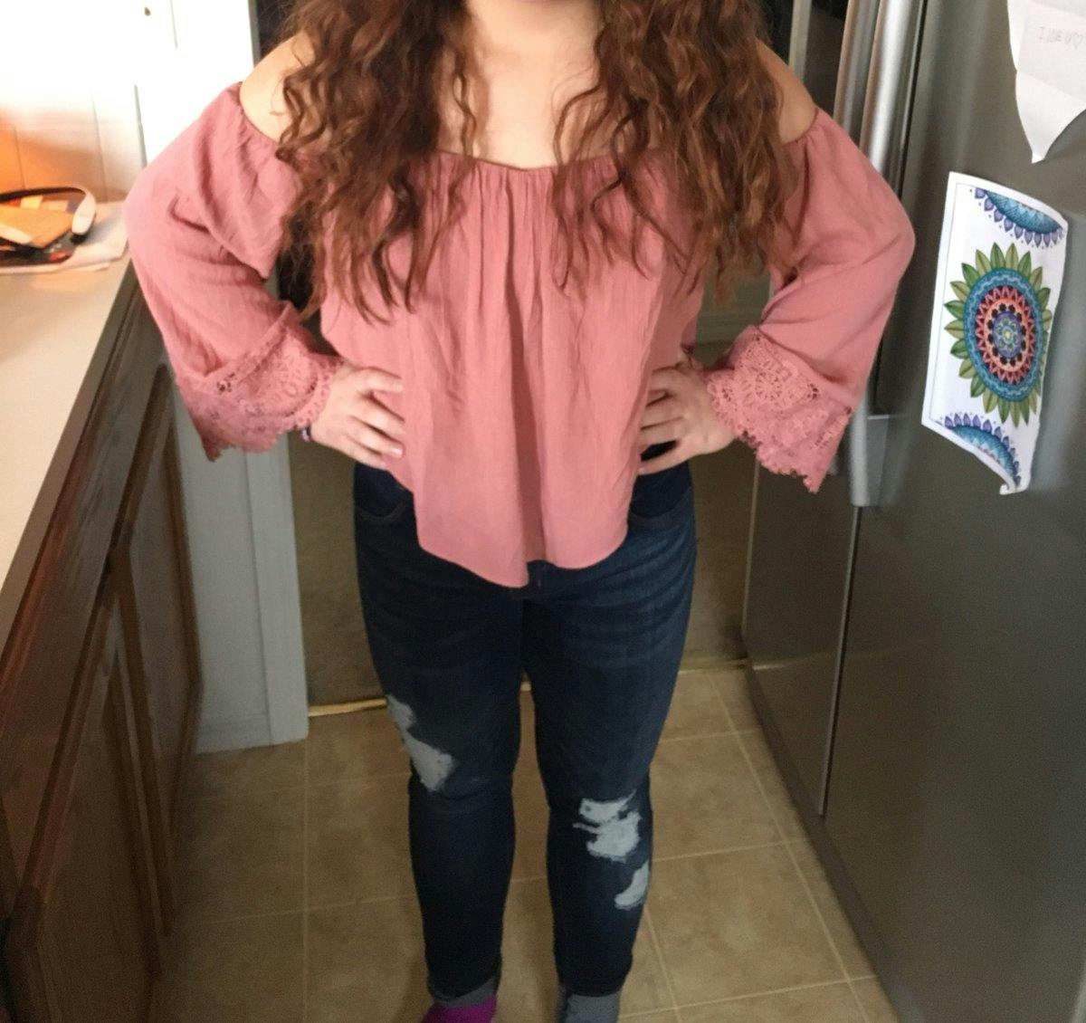 13-year-old Grace Villegas wears a Charlotte Russe top that she received criticism for wearing to school.