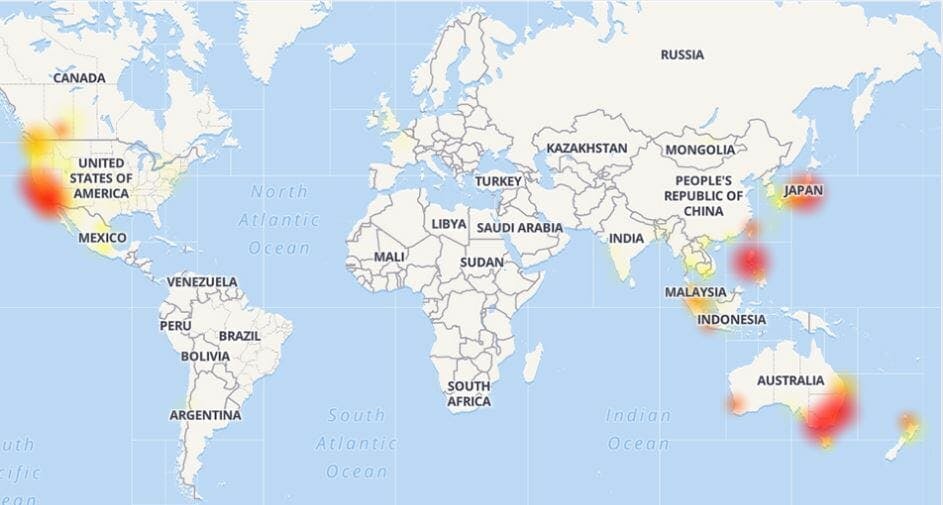 facebook outage heat map