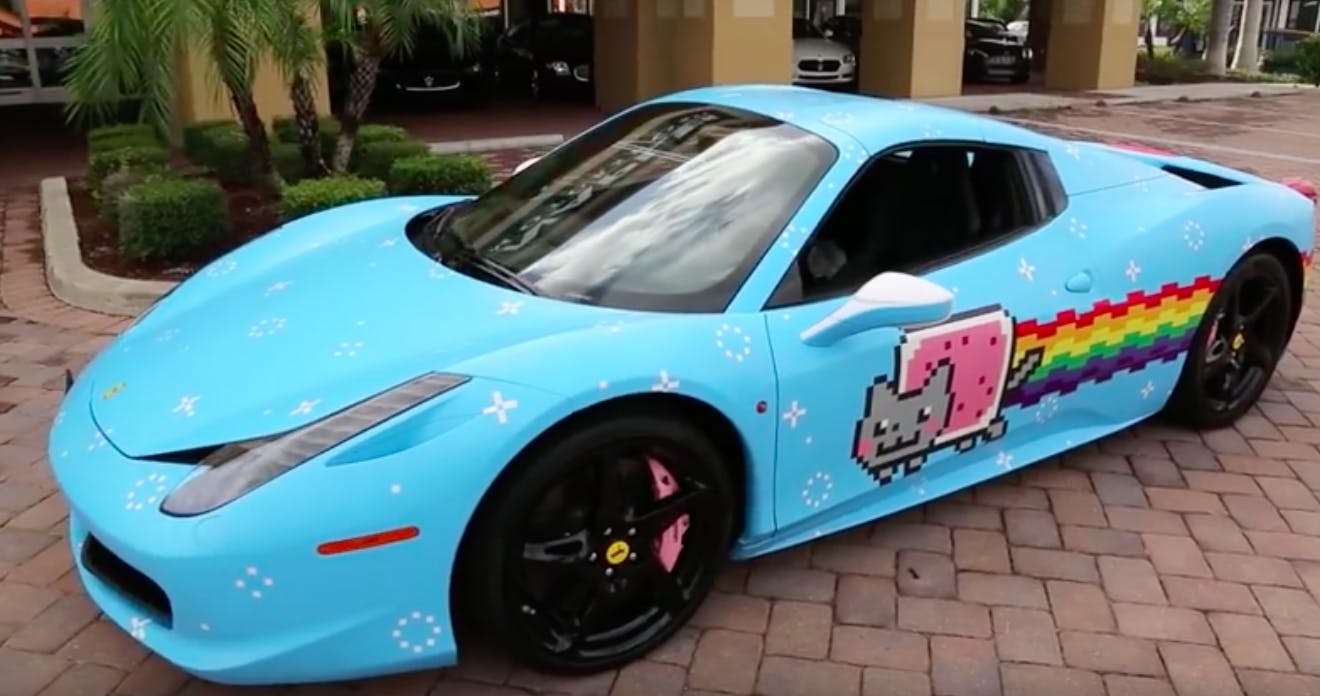 nyan cat car - deadmau5 ferrari