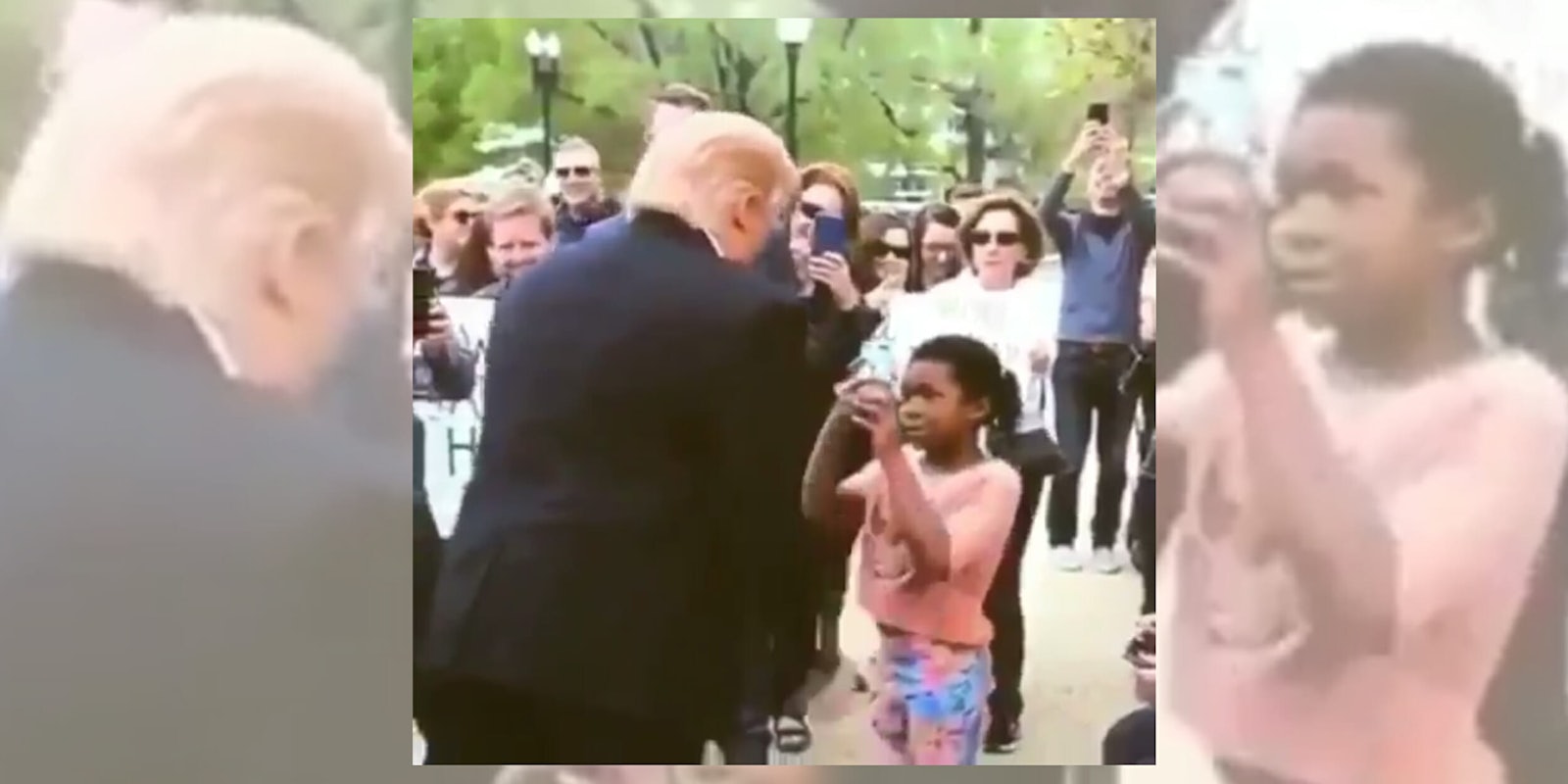 Donald Trump disgrace : Little girl tells Trump impersonator that 'You're a disgrace to the world'