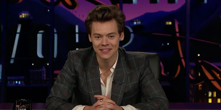 Harry Styles filling in for James Corden