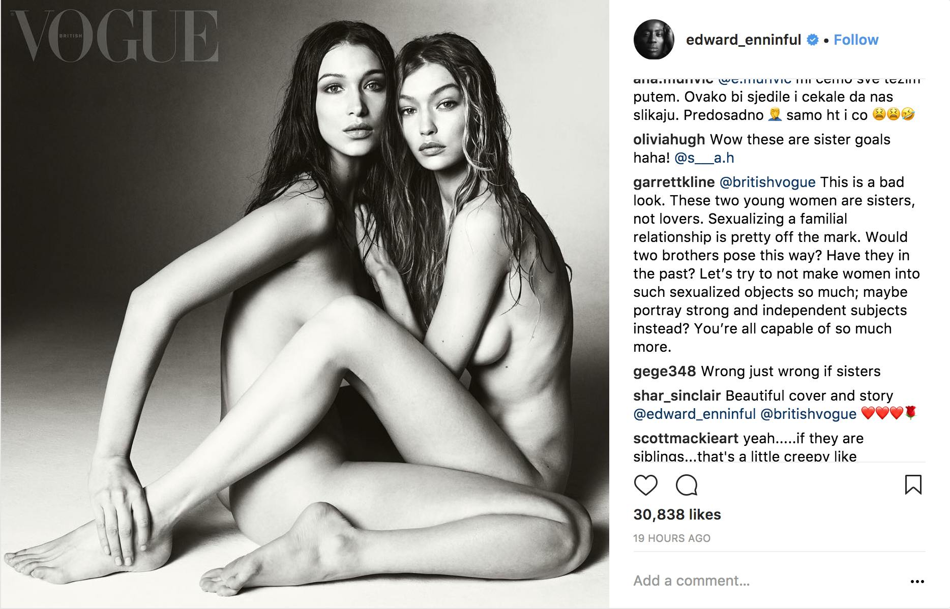 Gigi and Bella Hadid Pose for British Vogue