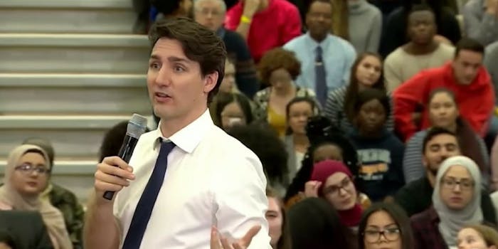 Canada Prime Minister Justin Trudeau get roasted online for correcting a woman who said 'mankind.'