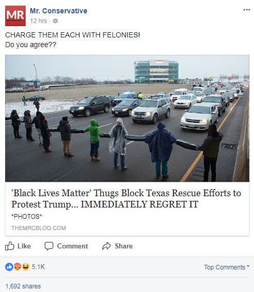 Mr Conservative Fake News BLM Houston Facebook