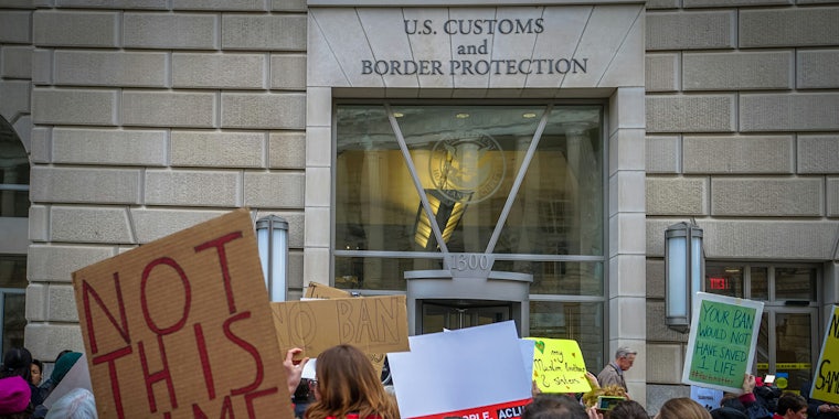 Muslim Ban protest at U.S. Customs and Border Protection in Washington, D.C.