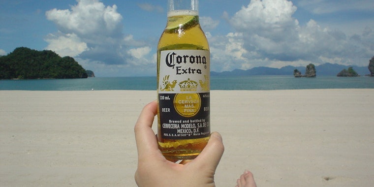Corona on beach