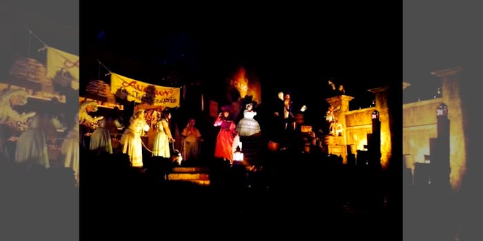 The Pirates of the Caribbean ride's bride auction scene