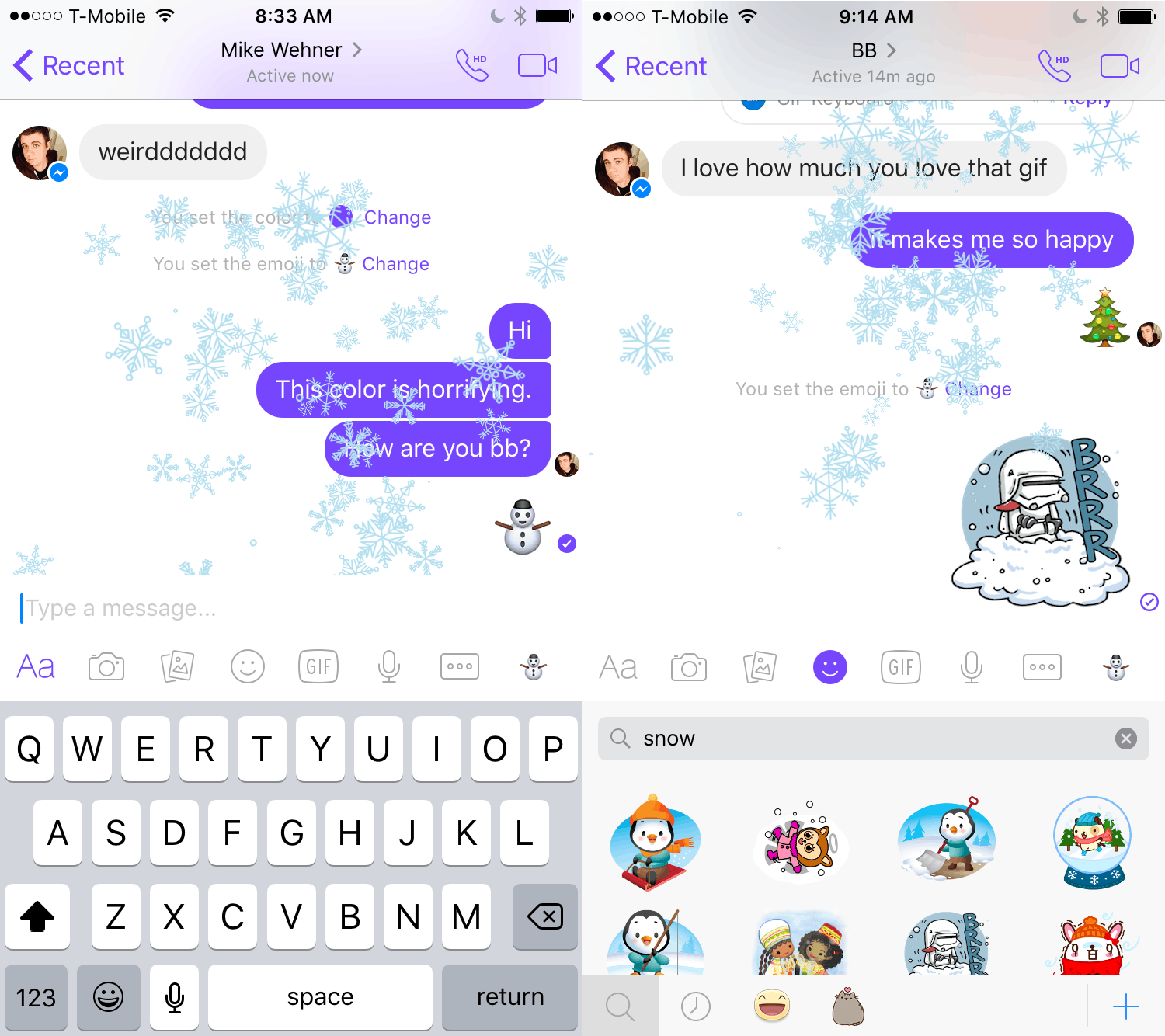 how to change chat color in messenger