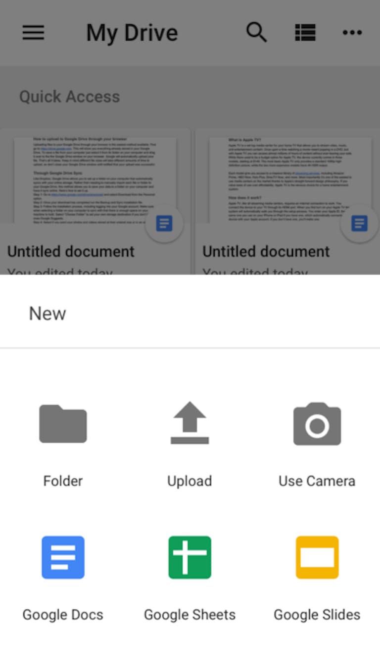 How to upload files to Google Drive via iOS or Android