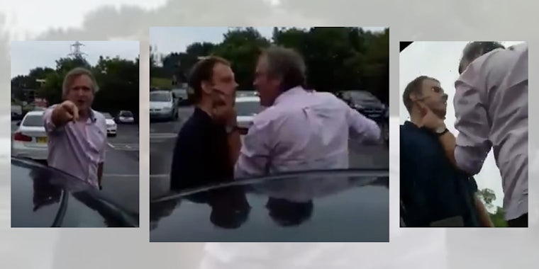 Fergus Beeley grabs man by the throat during road rage incident