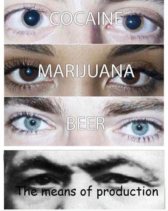 eye meme with karl marx and the means of production