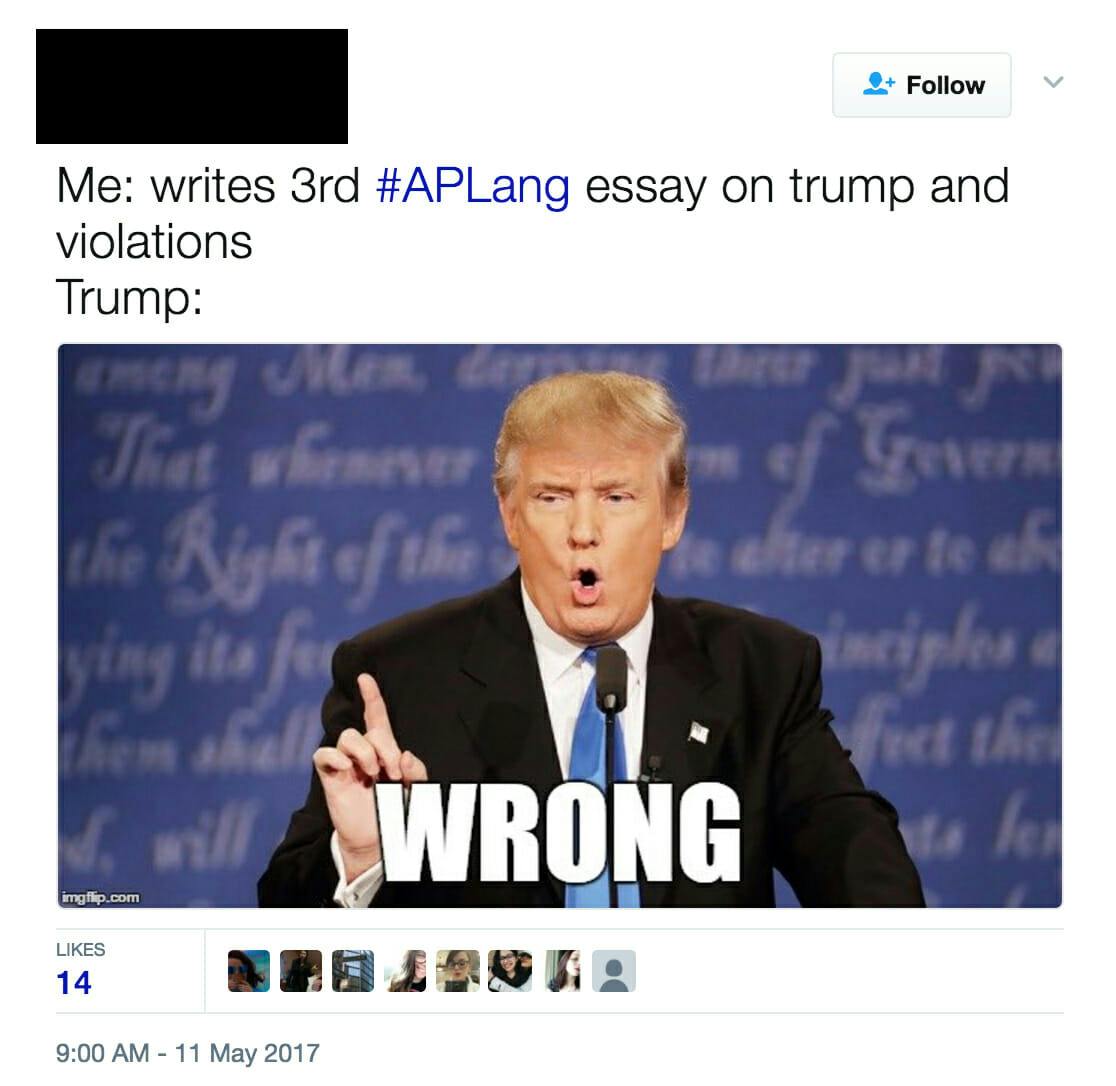 High school kids are roasting Trump in their AP exams