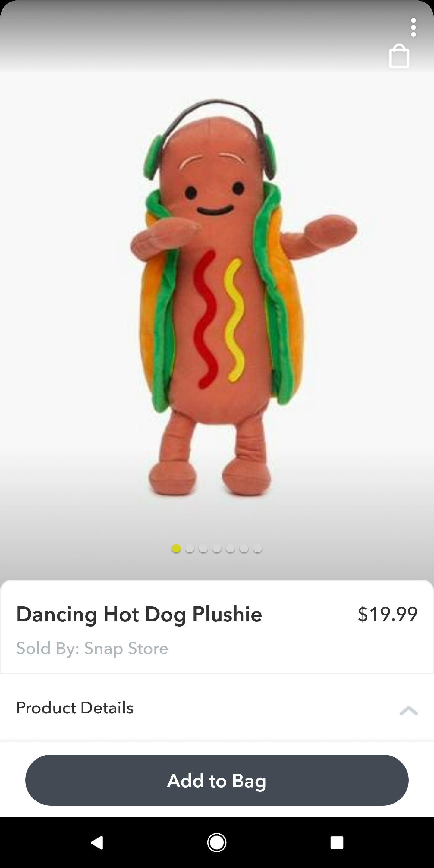 snapchat snap store dancing hot dog
