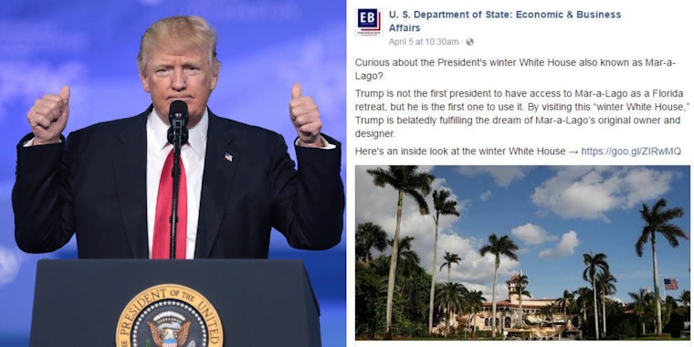 Donald Trump and State Department Mar-a-Lago blog