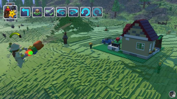 Spray-Legoing a house into existence.