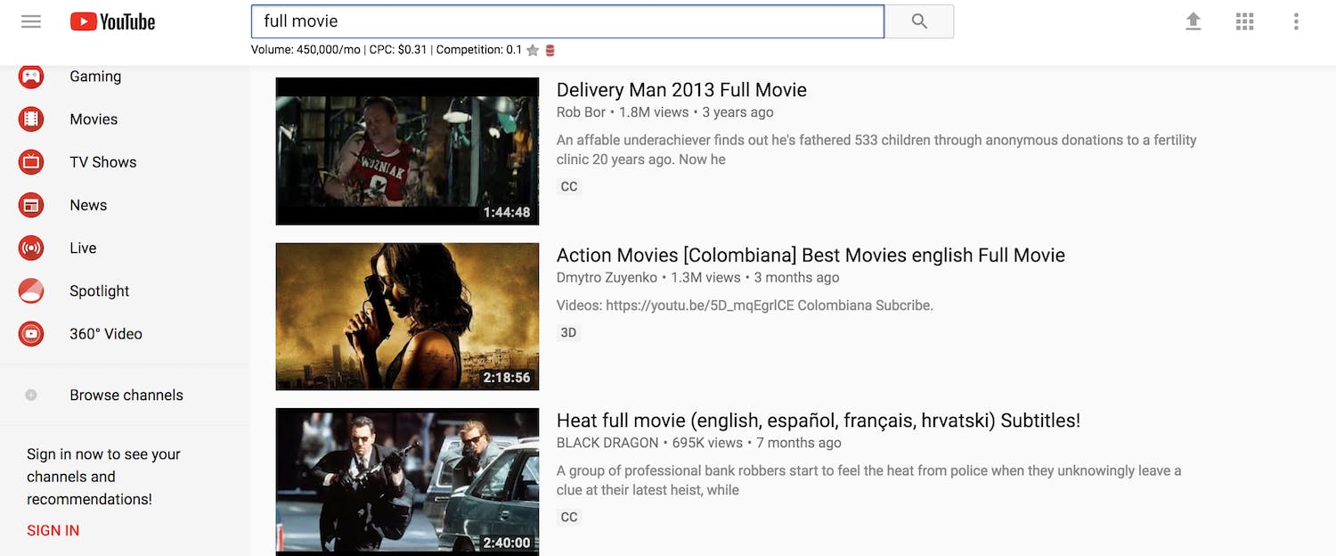 best movie streaming sites youtube
