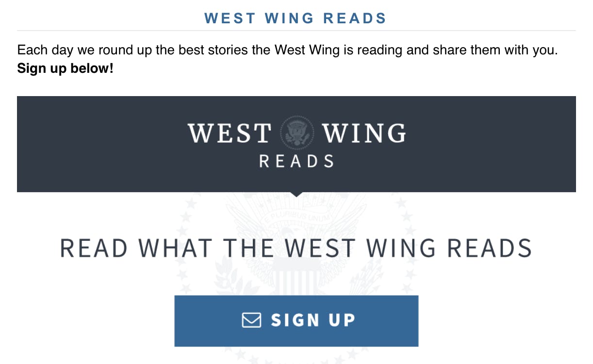 West Wing Reads 1