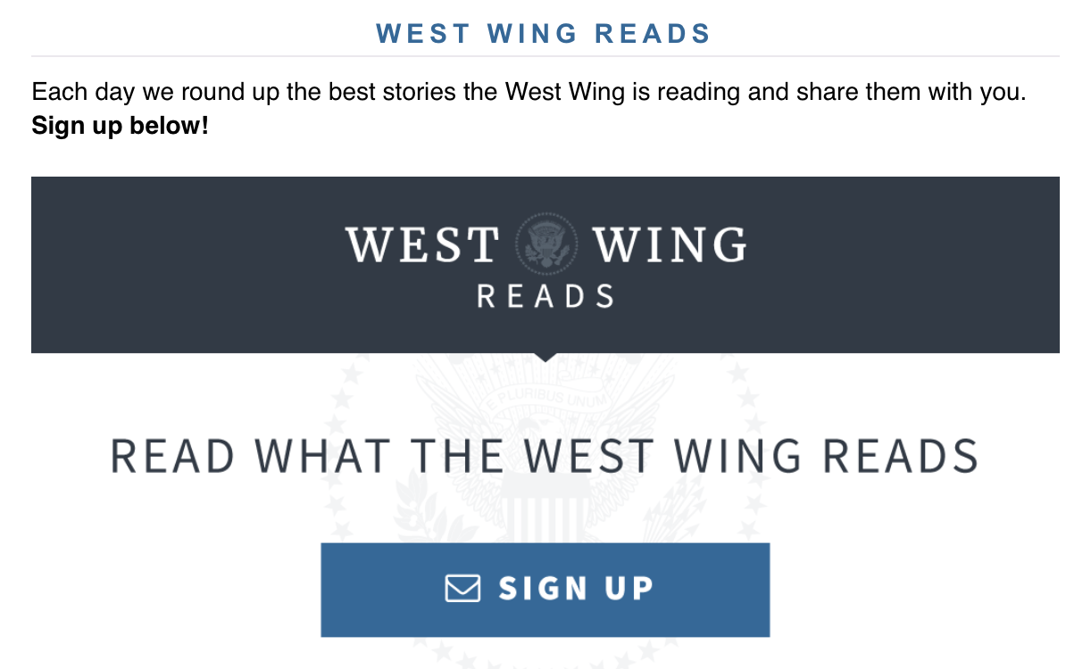 West Wing Reads 1