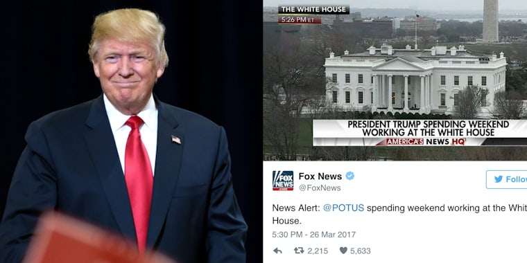 Donald Trump Beside Misleading Fox News Tweet