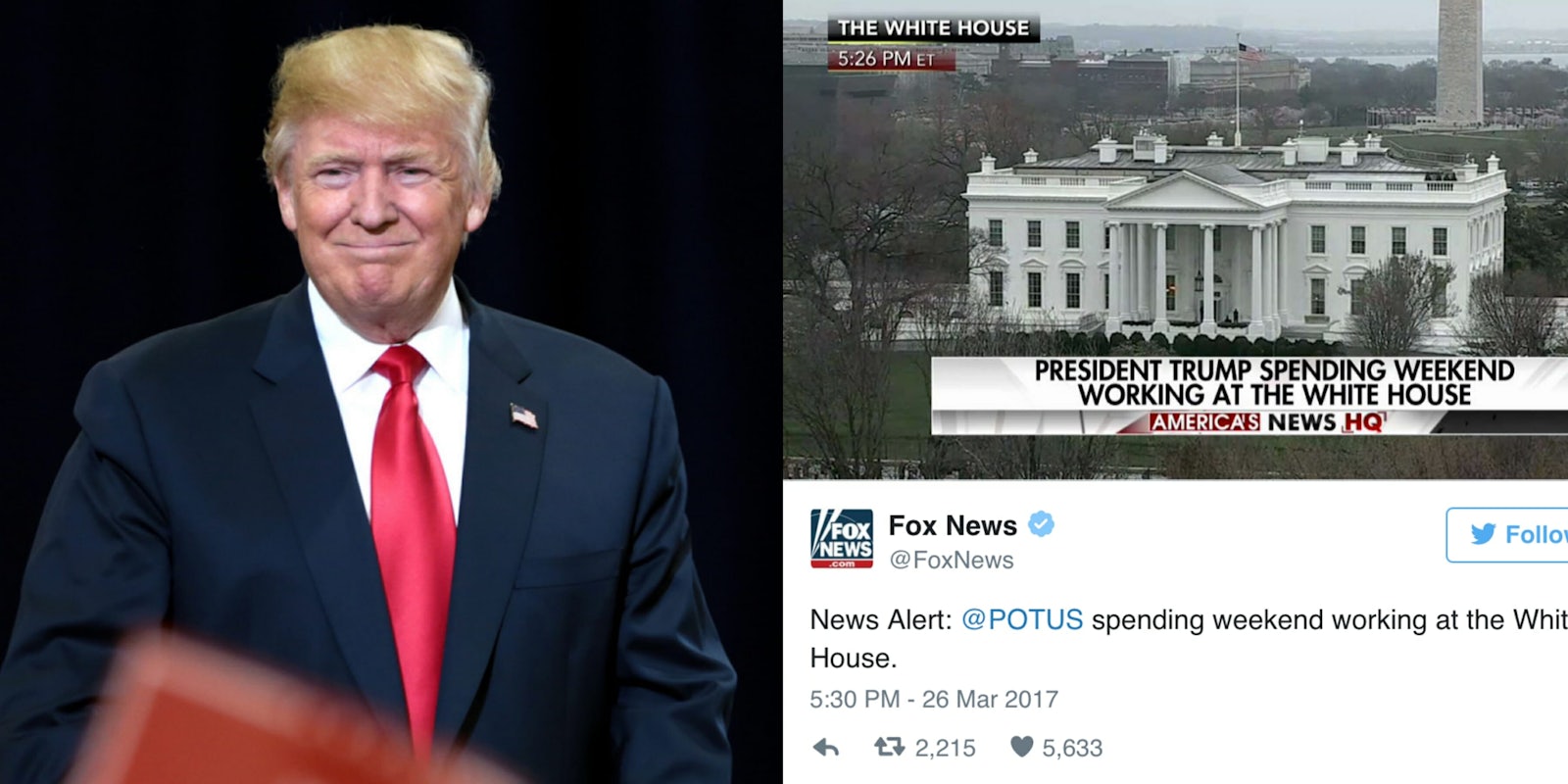 Donald Trump Beside Misleading Fox News Tweet