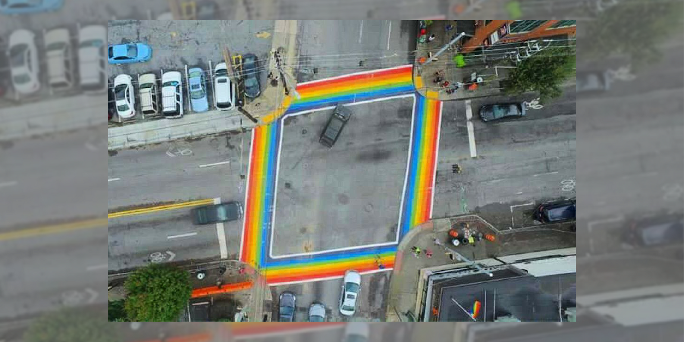 Atlanta's rainbow crosswalk