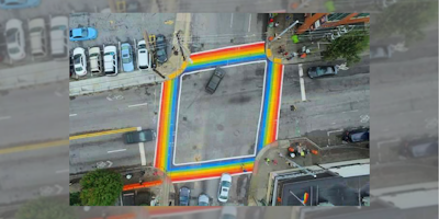 Atlanta's rainbow crosswalk