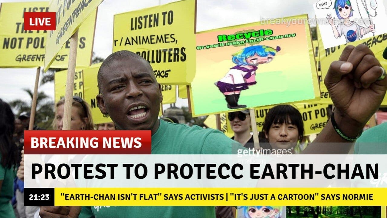 protest to protect earth-chan