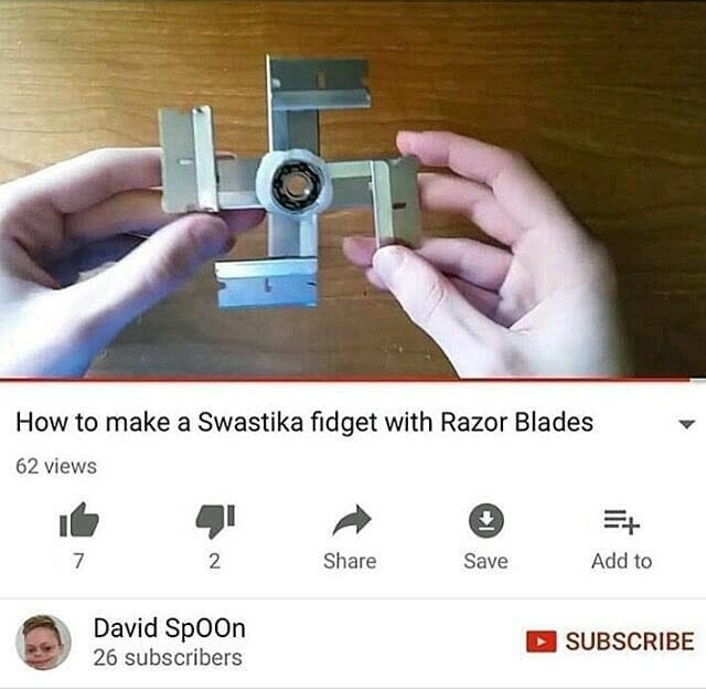 swastika razorblade fidget spinner