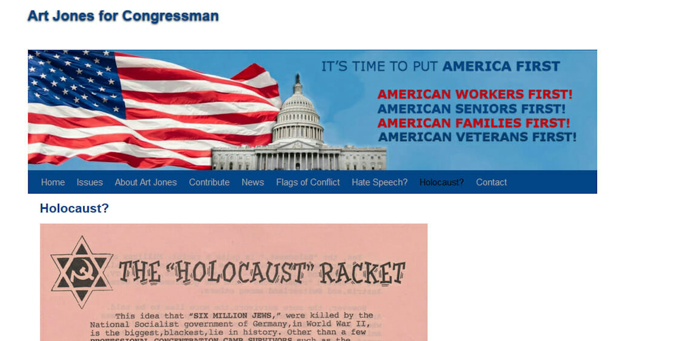 A 70-year-old man with an entire section of his campaign website dedicated to Holocaust denial is expected to be the only Republican option during the GOP primary next month in Illinois' 3rd Congressional district.